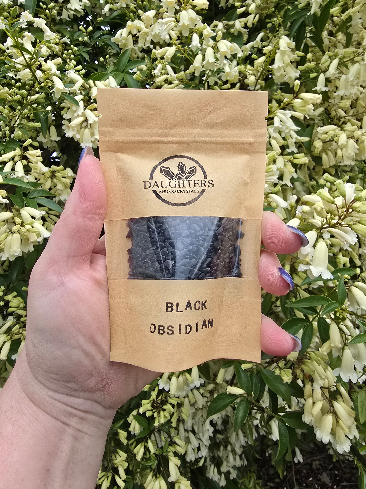 Black Obsidian Crystal Chip 100 gms Bag