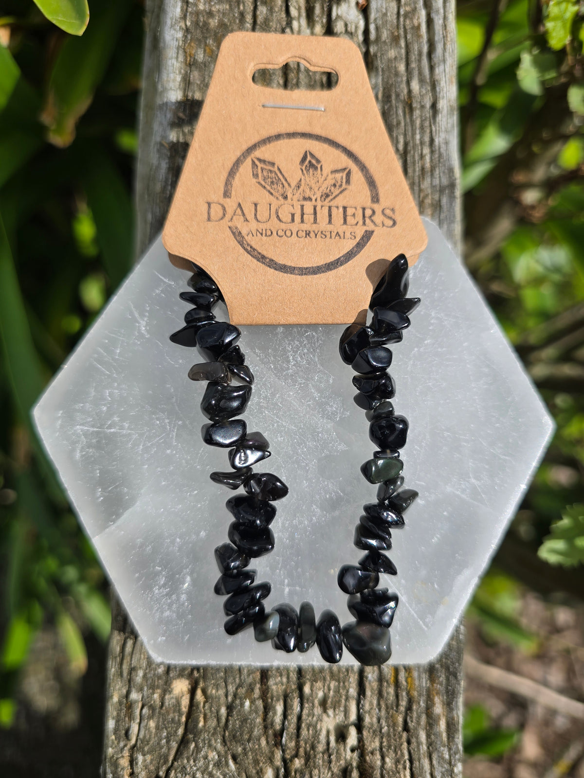 Black Obsidian | Crystal Chip Bracelet