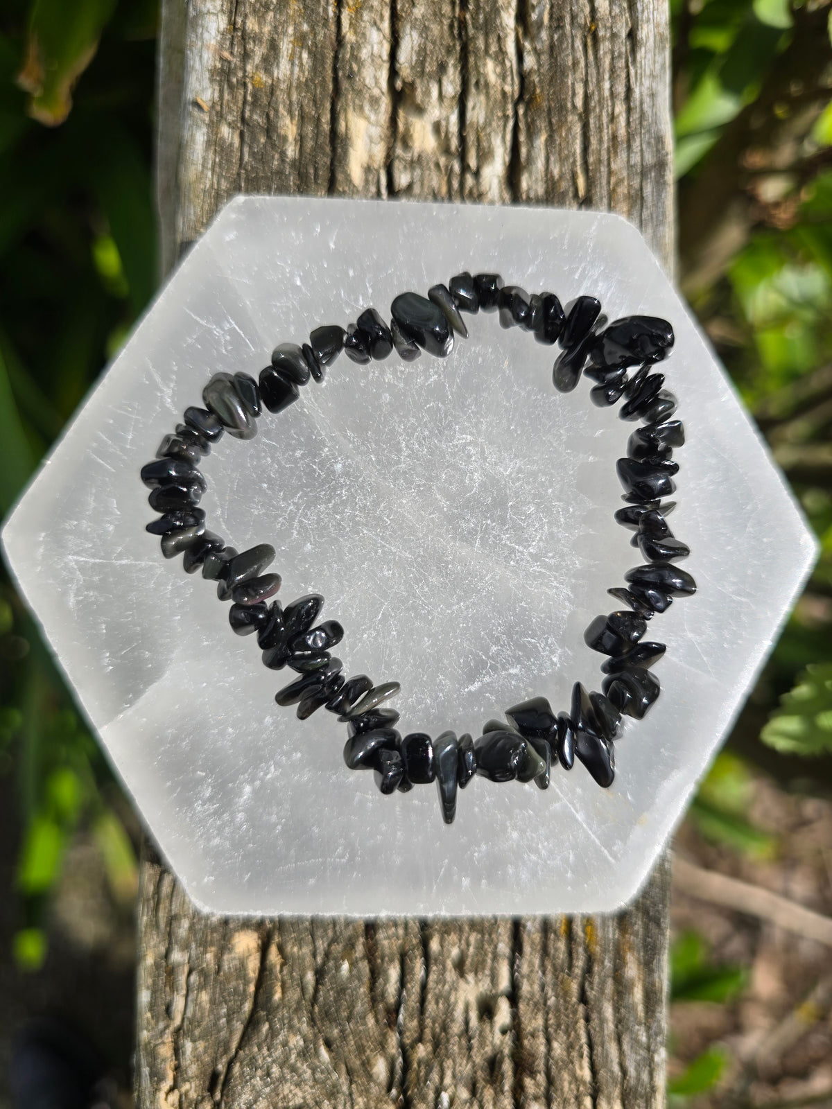 Black Obsidian | Crystal Chip Bracelet