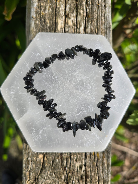 Black Obsidian | Crystal Chip Bracelet