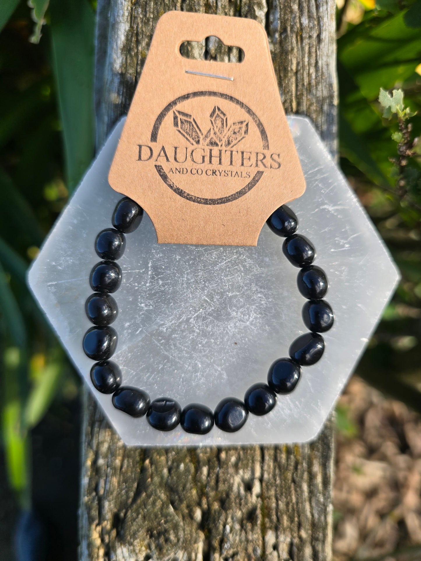 Black Obsidian | Nugget Bead Bracelet 8 mm