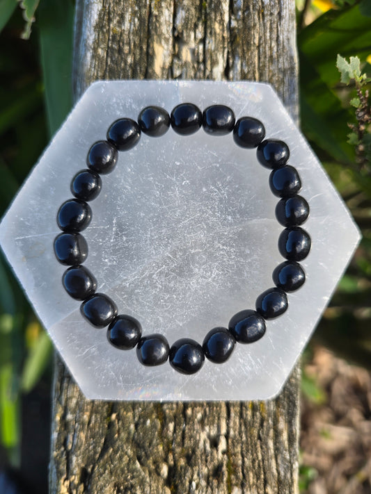 Black Obsidian | Nugget Bead Bracelet 8 mm