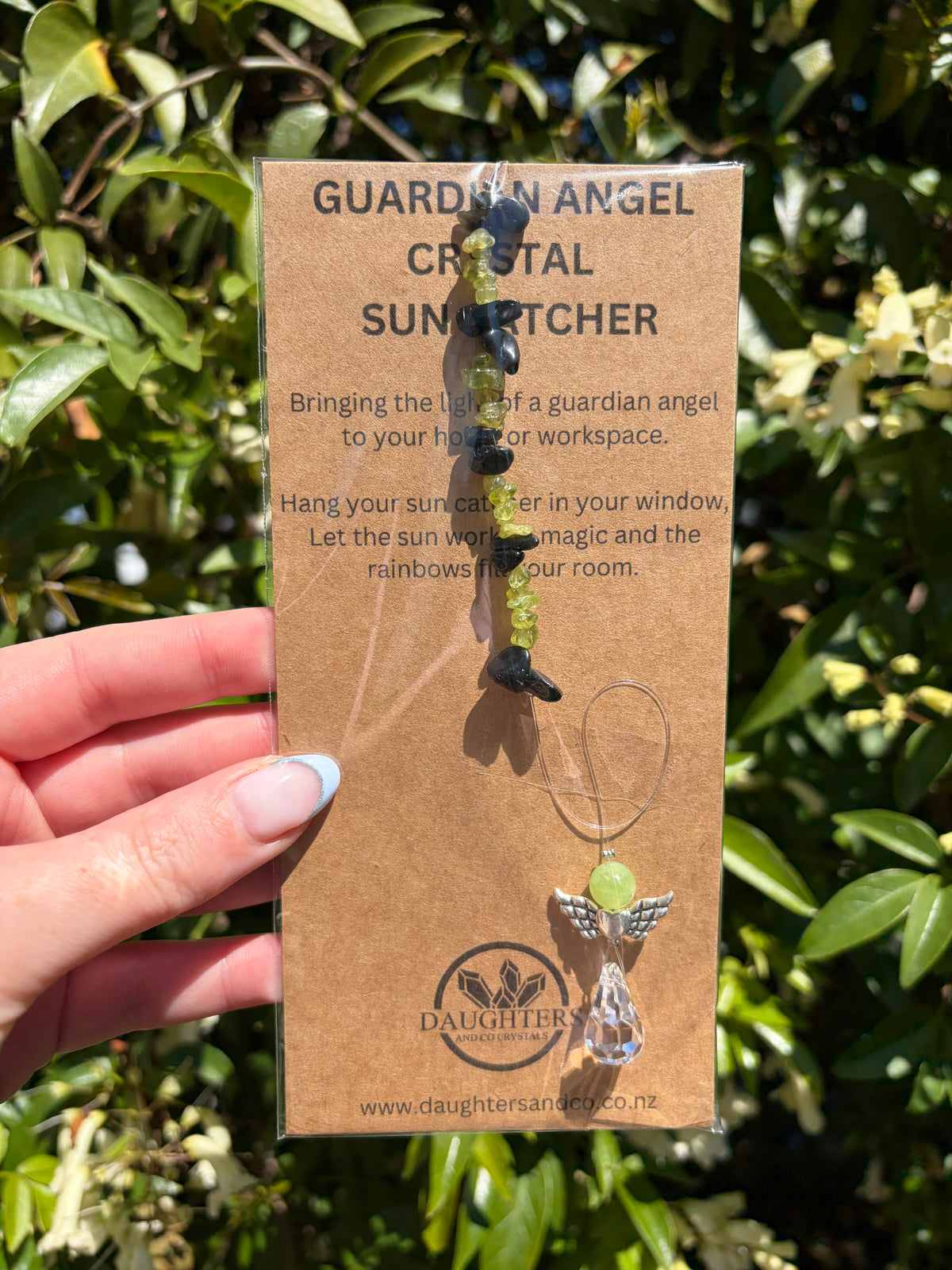 Black Obsidian & Peridot | Guardian Angel Sun Catcher
