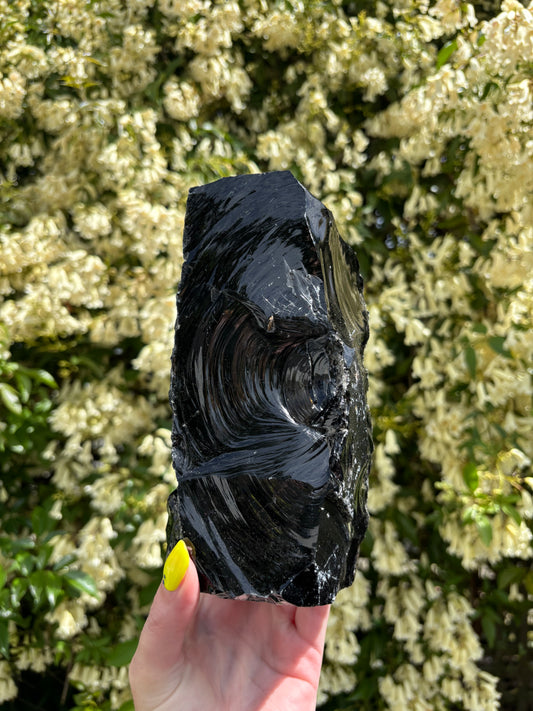 Black Obsidian Rough Flat Base A 1.6kgs