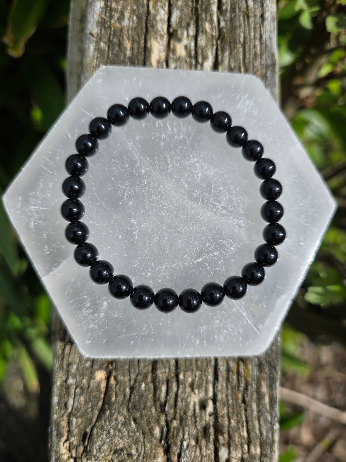 Black Obsidian | Round Bead Bracelet 6 mm