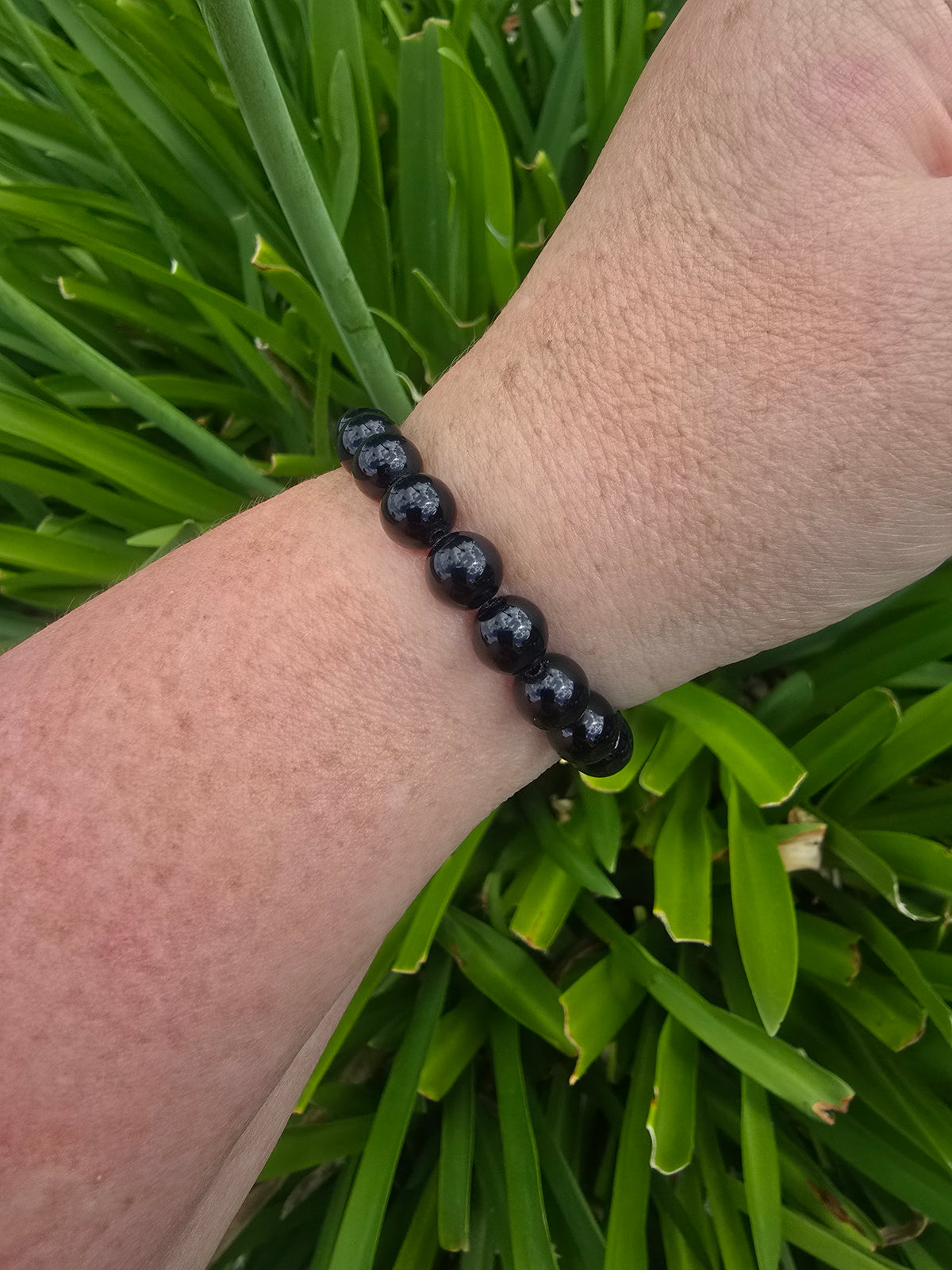 Black Obsidian | Round Bead Bracelet 8 mm