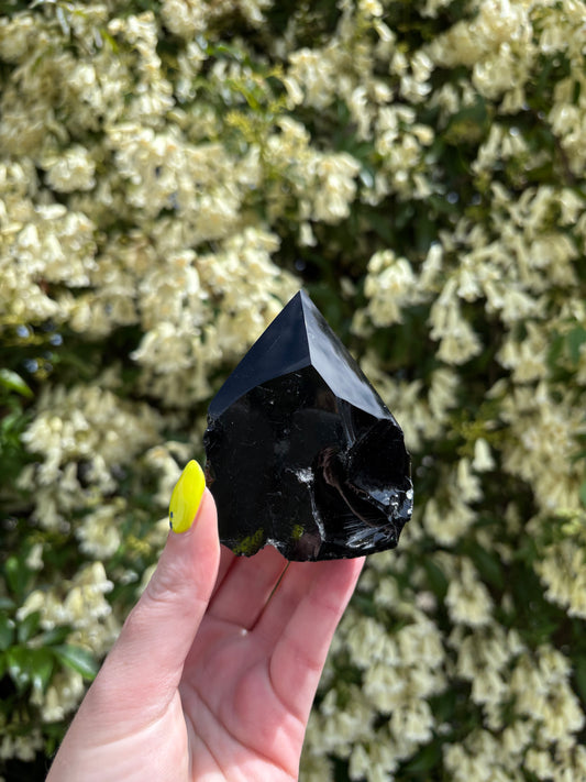 Black Obsidian Semi Polished Point B
