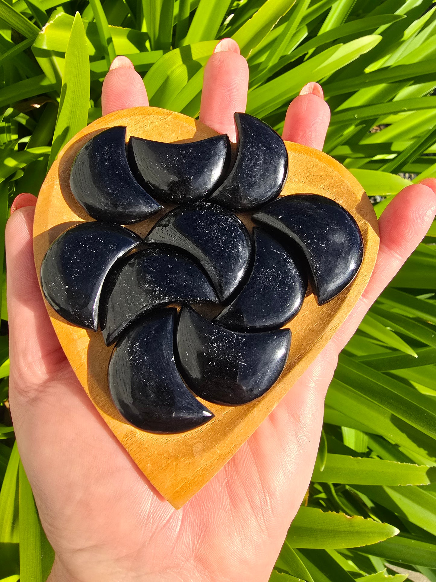 Black Obsidian Small Moon