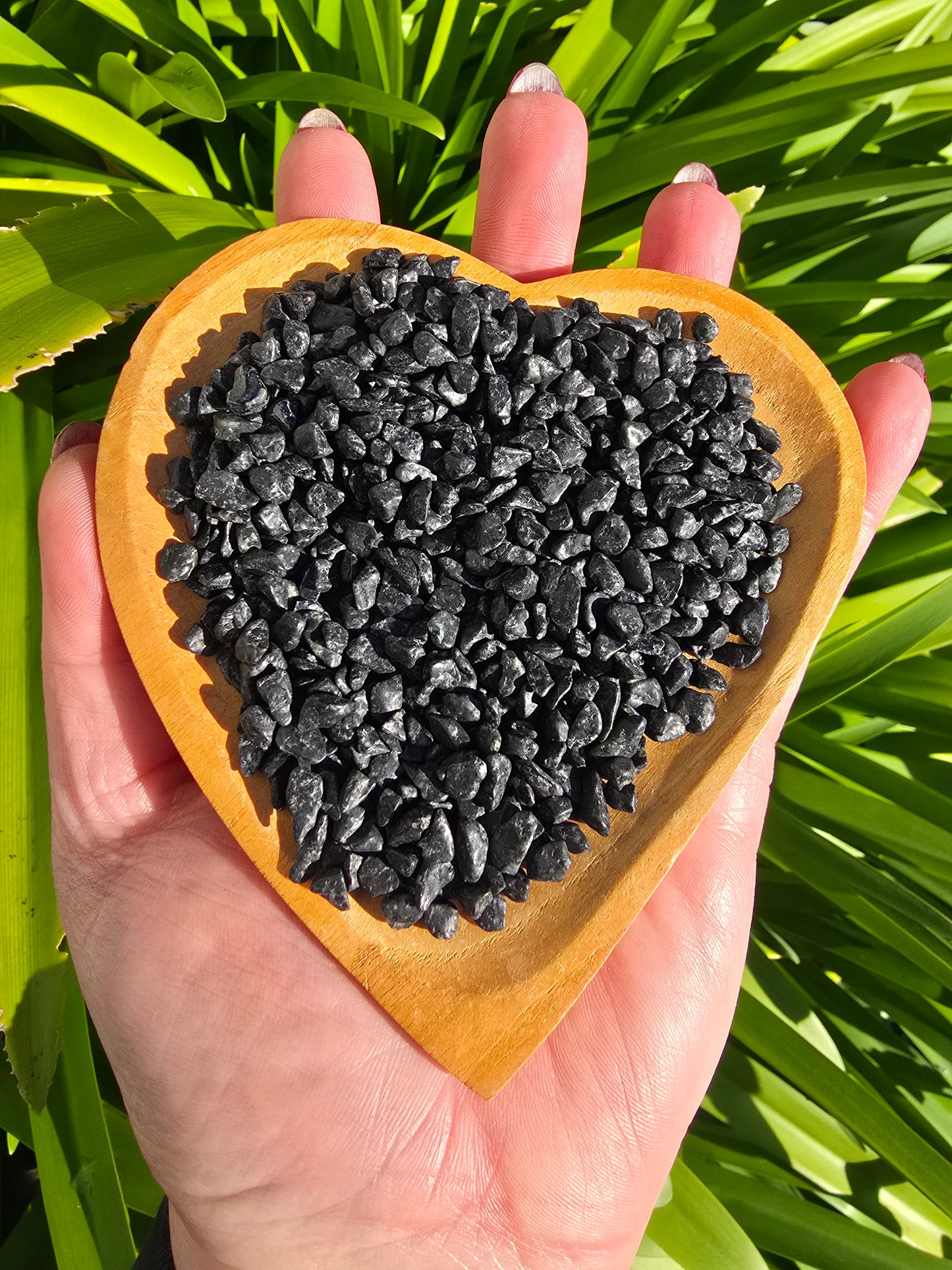 Black Tourmaline Crystal Chip 100 gms Bag