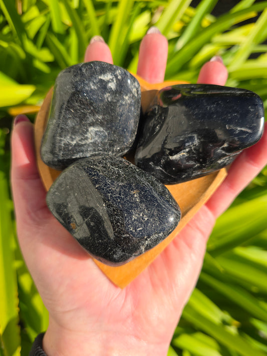 Black Tourmaline Jumbo Tumbled Stone