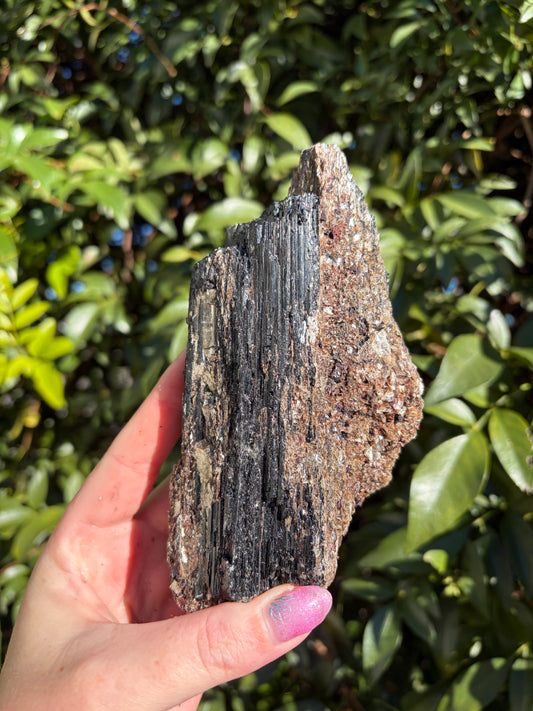 Black Tourmaline & Mica Rough Piece D