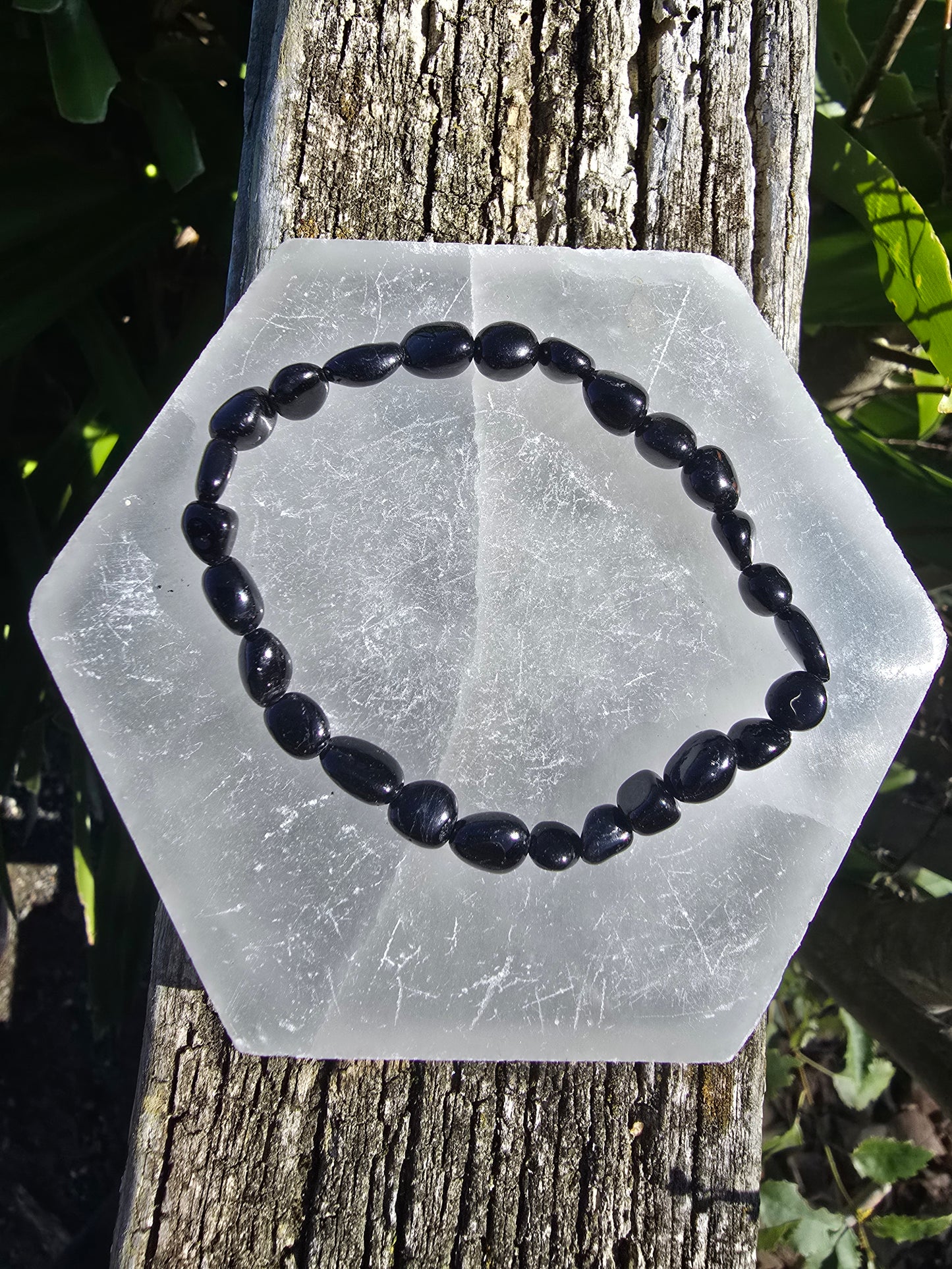 Black Tourmaline | Small Nugget Bead Bracelet