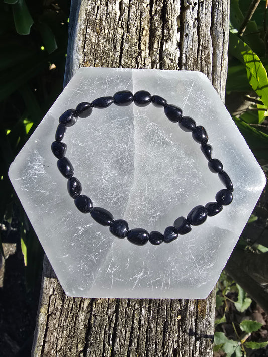 Black Tourmaline | Small Nugget Bead Bracelet