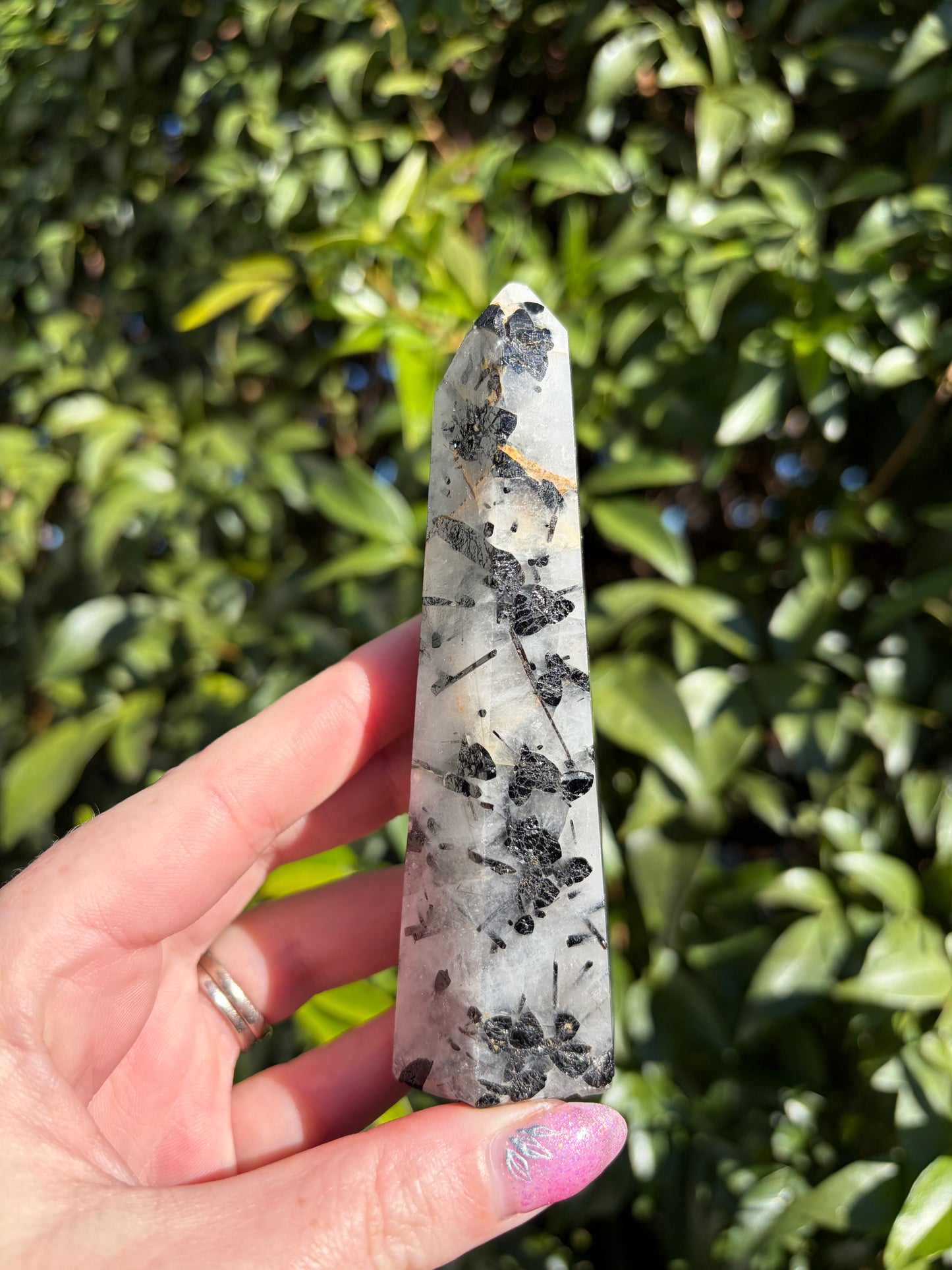 Black Tourmaline & Quartz Point A
