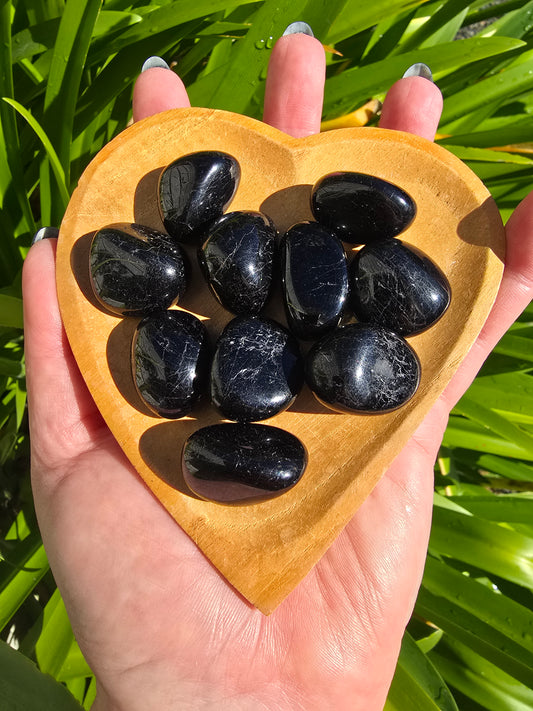 Black Tourmaline Small Tumbled Stone | A Grade