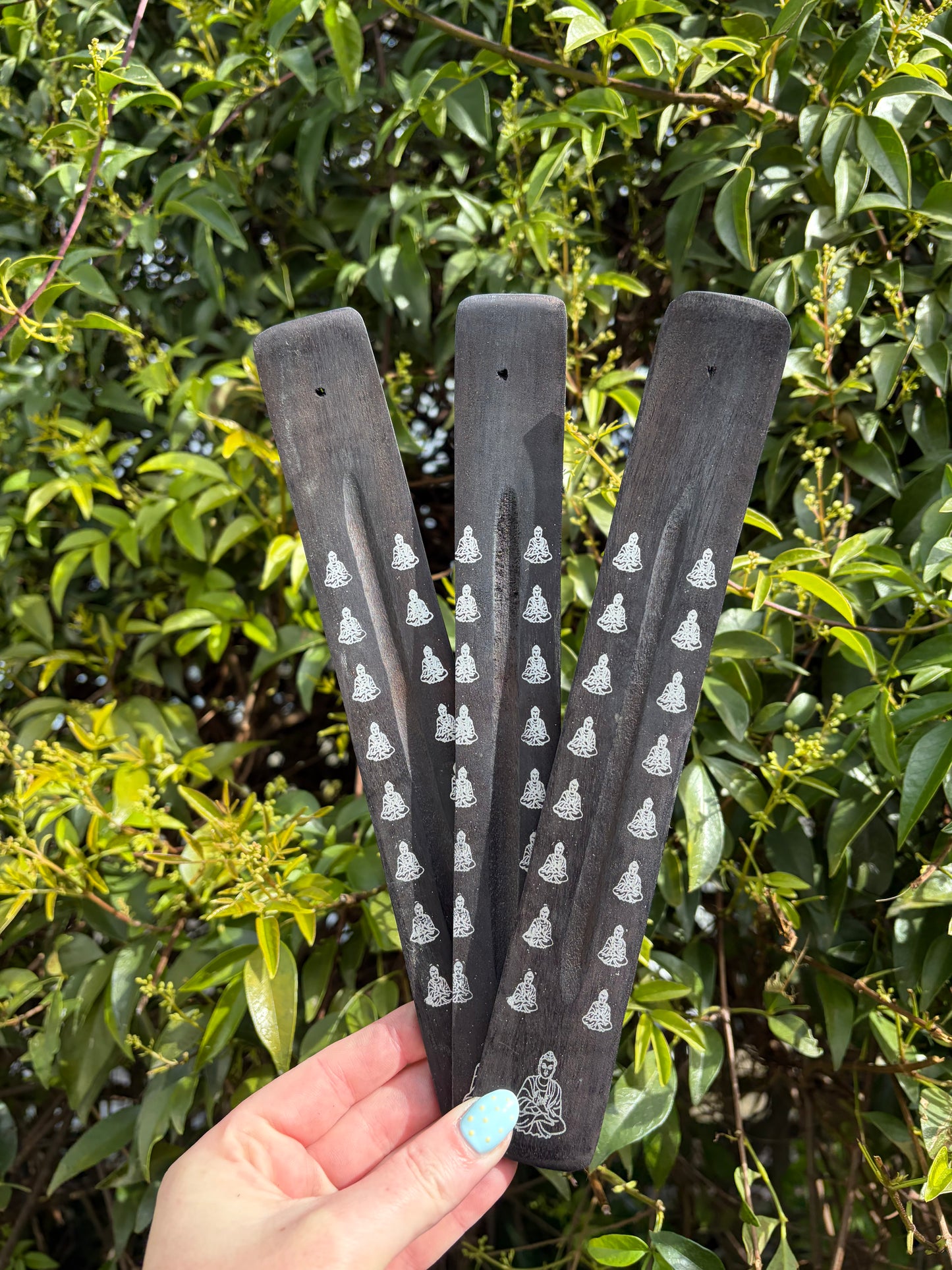 Buddha | Black Wooden Incense Holder