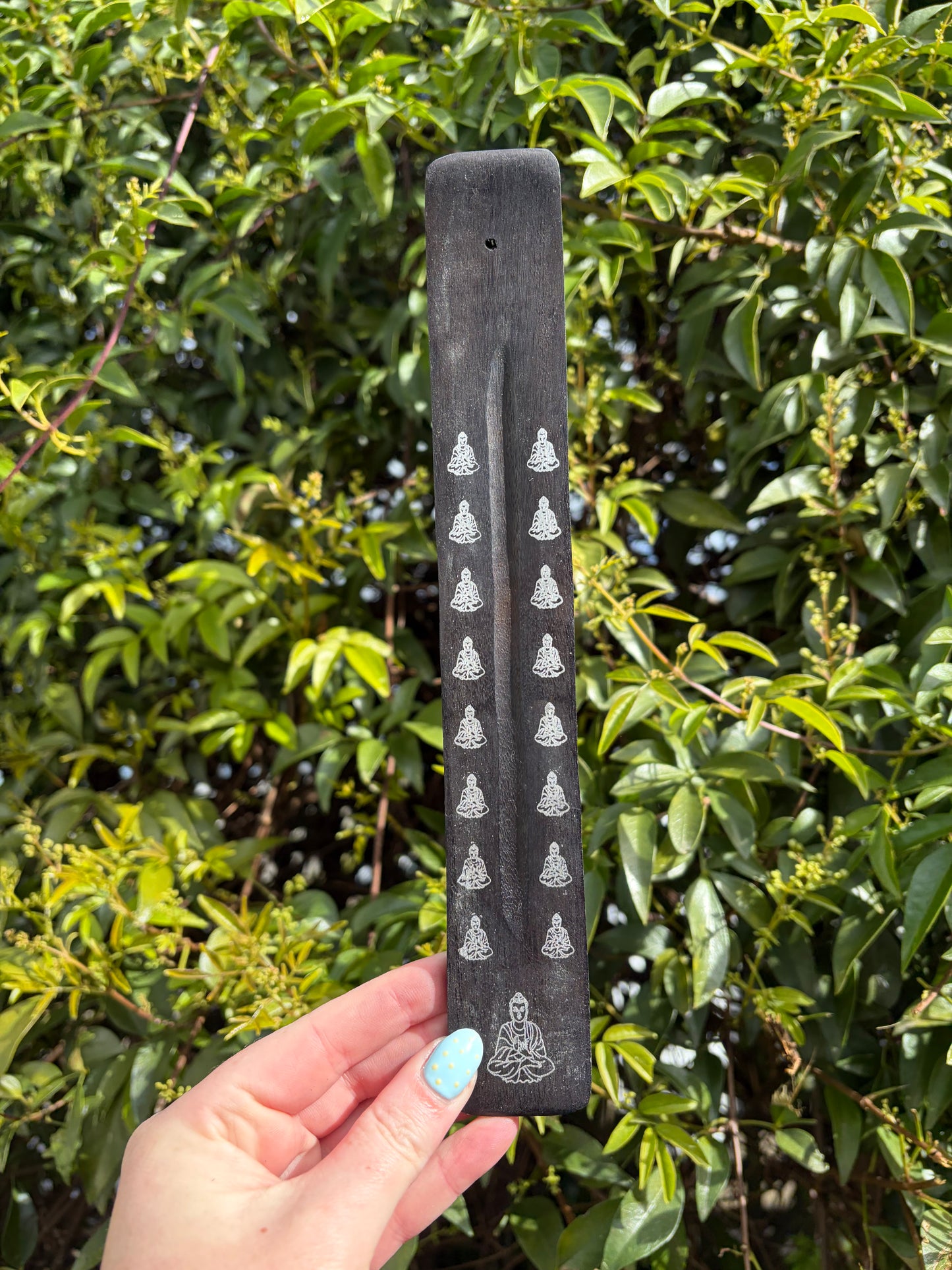 Buddha | Black Wooden Incense Holder