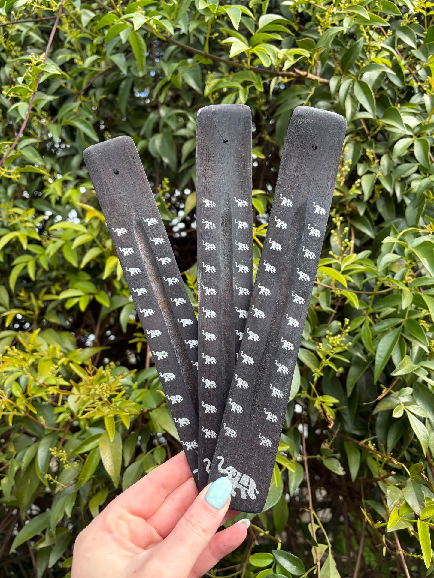 Elephant | Black Wooden Incense Holder