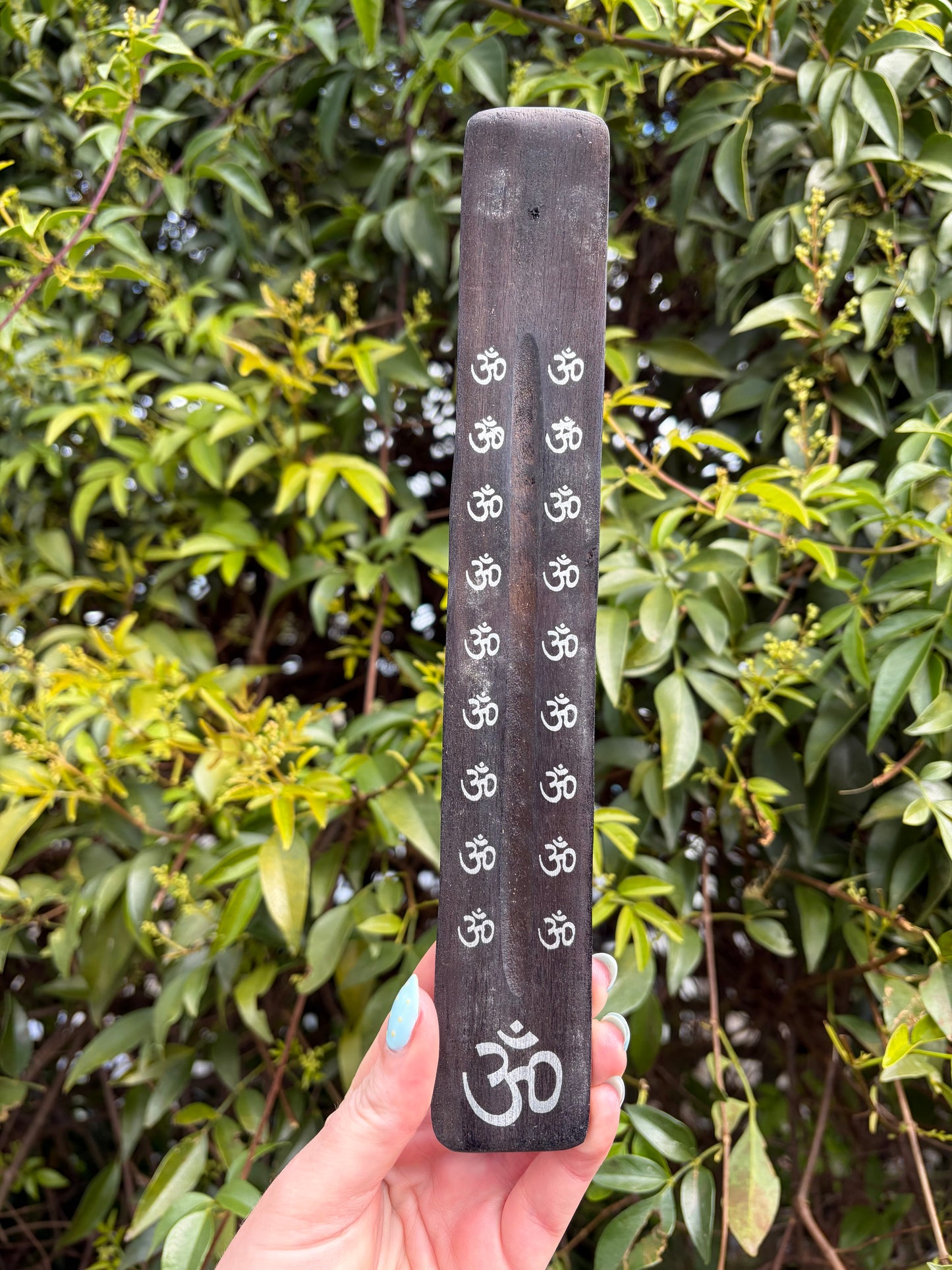 Om | Black Wooden Incense Holder