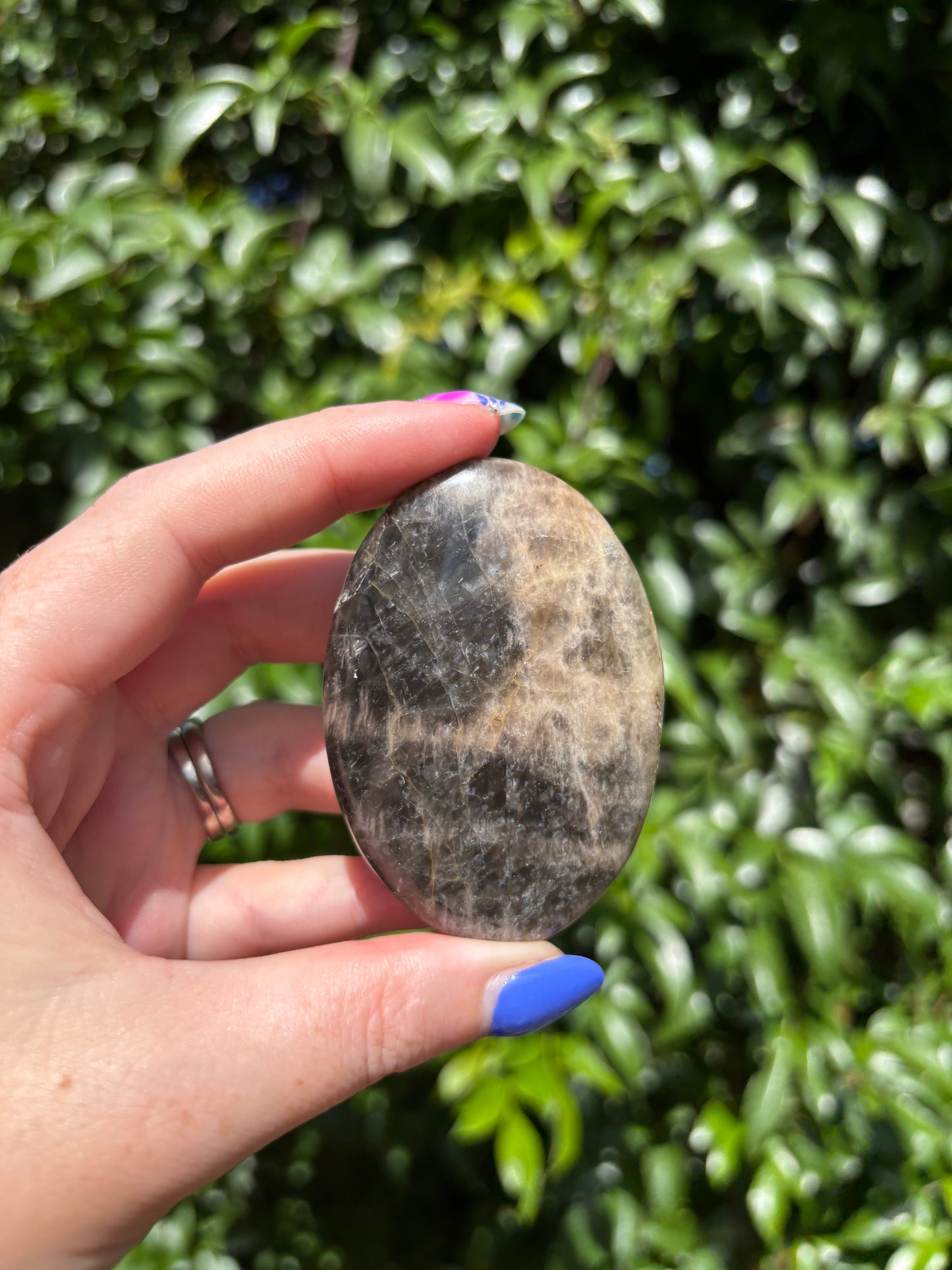 Black Moonstone Palm Stone A
