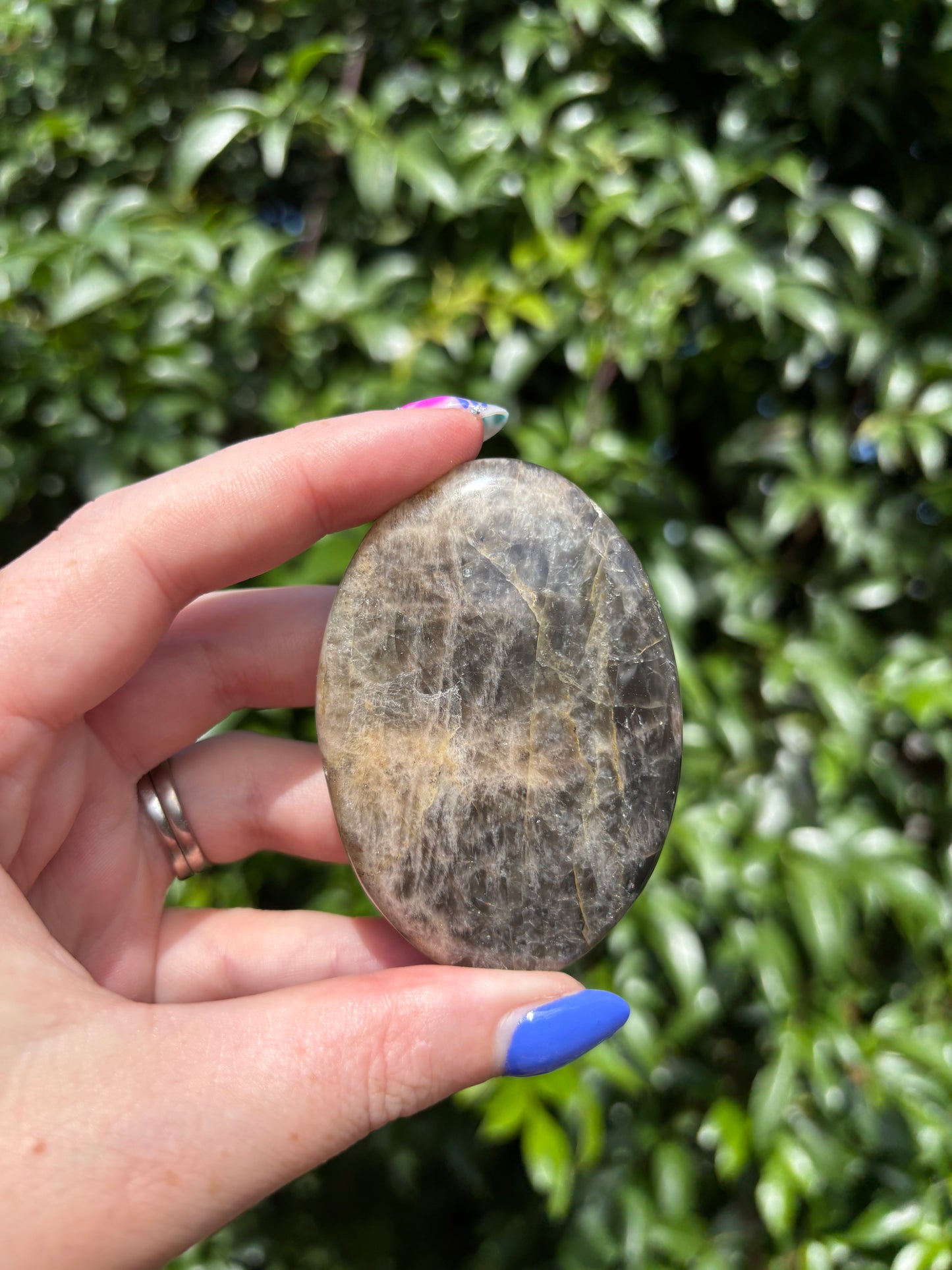 Black Moonstone Palm Stone A