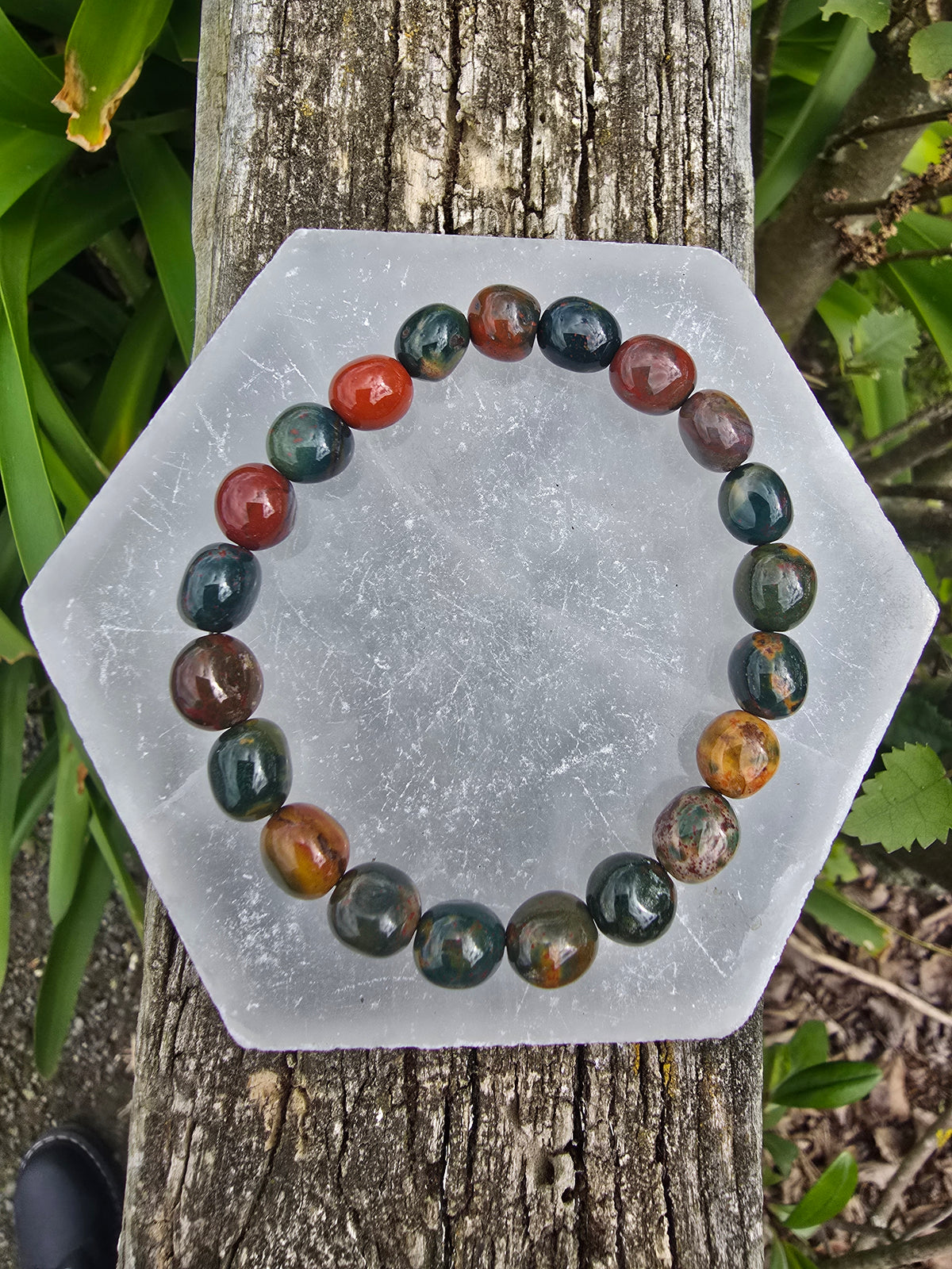 Bloodstone | Nugget Bead Bracelet 8 mm