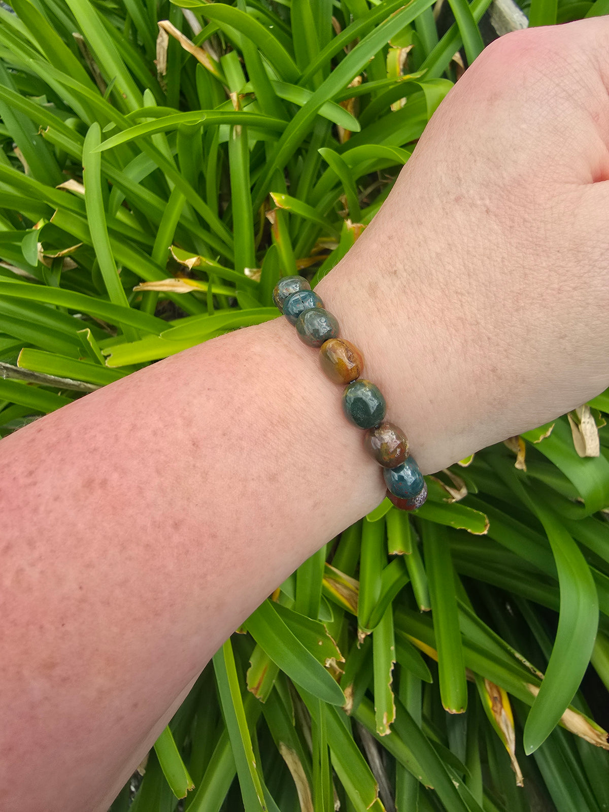 Bloodstone | Nugget Bead Bracelet 8 mm