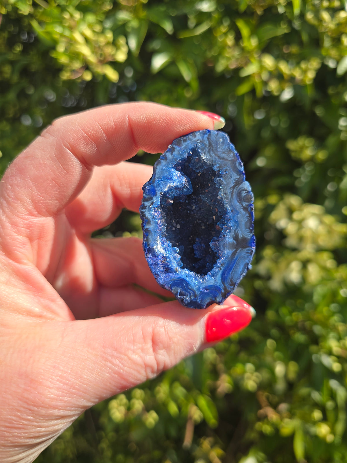 Blue Agate Geode Cave | Large