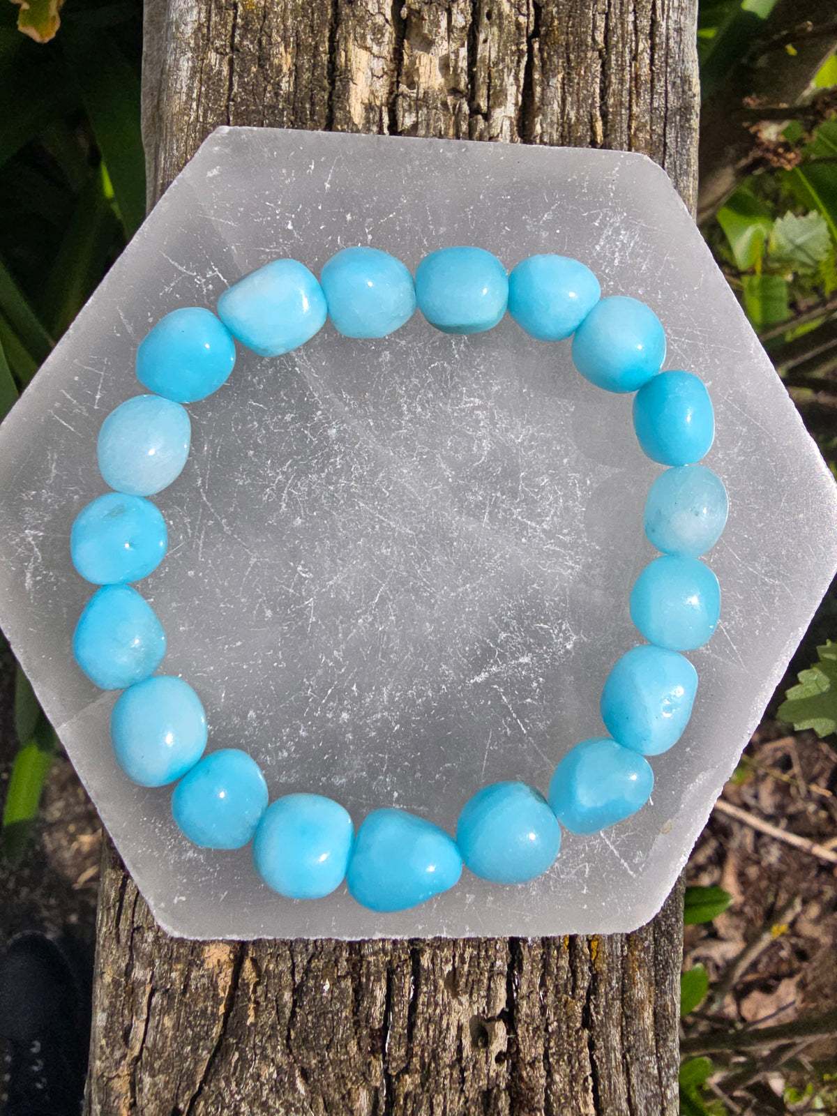 Blue Aragonite | Nugget Bead Bracelet 8 mm