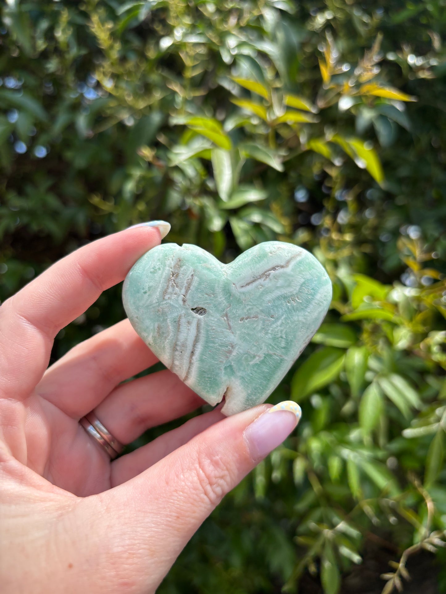 Blue Aragonite Heart D