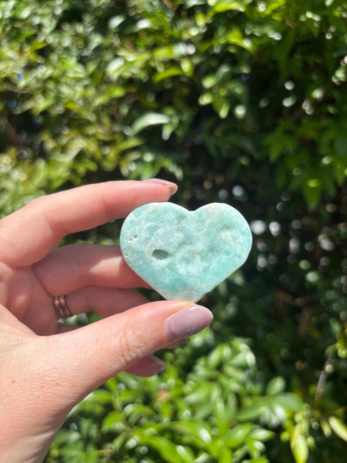 Blue Aragonite Heart i
