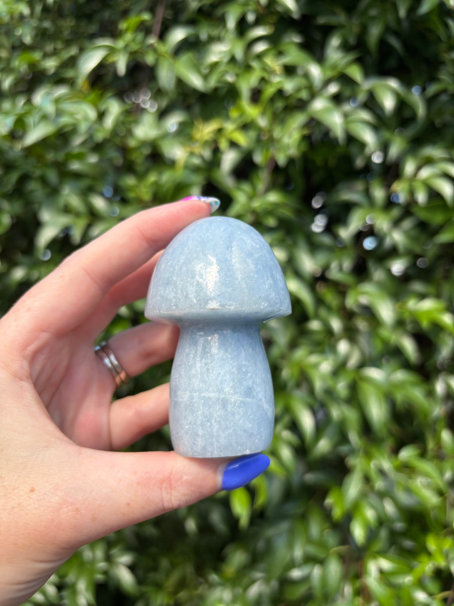 Blue Calcite Large Mushroom