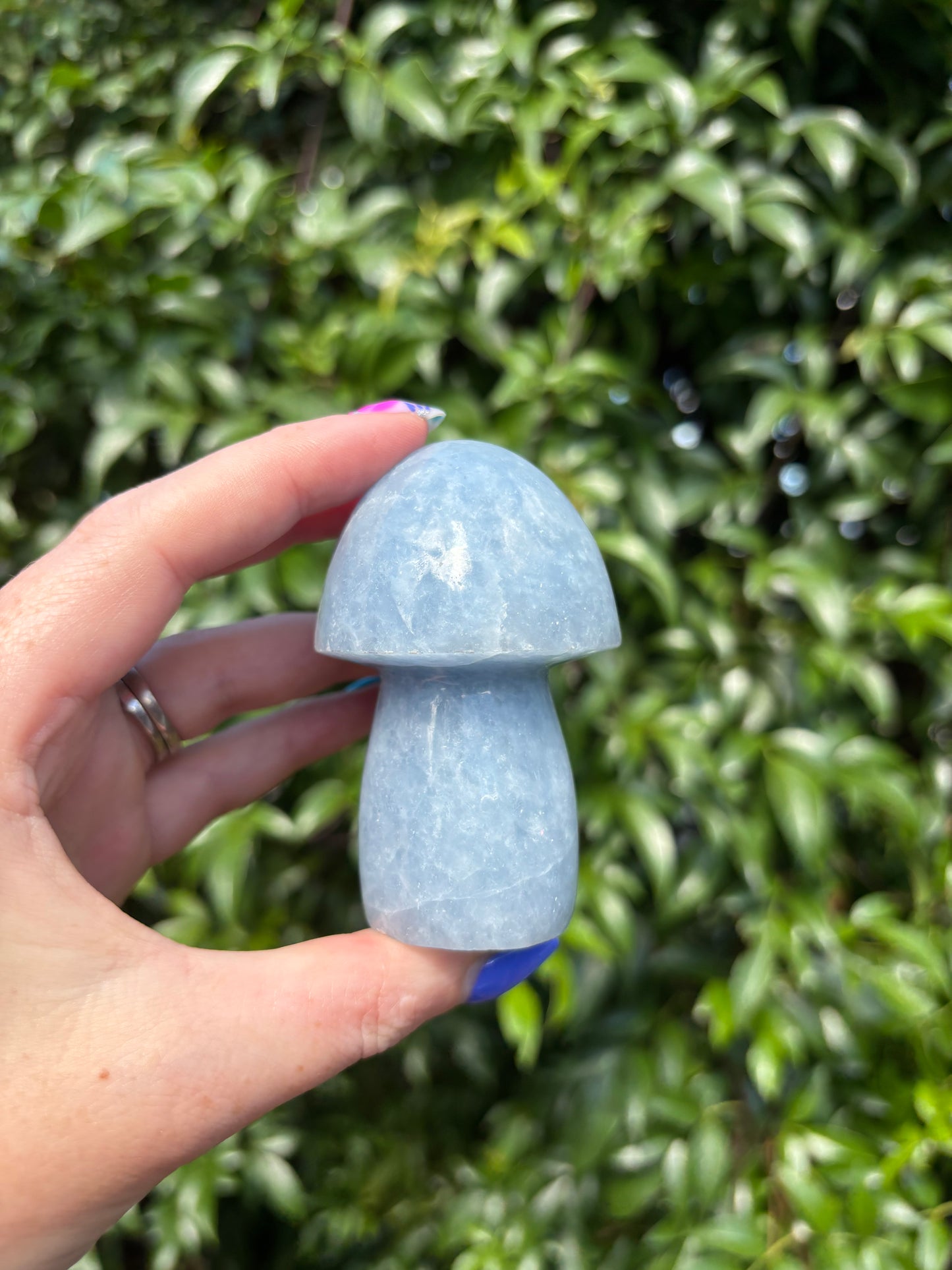 Blue Calcite Large Mushroom