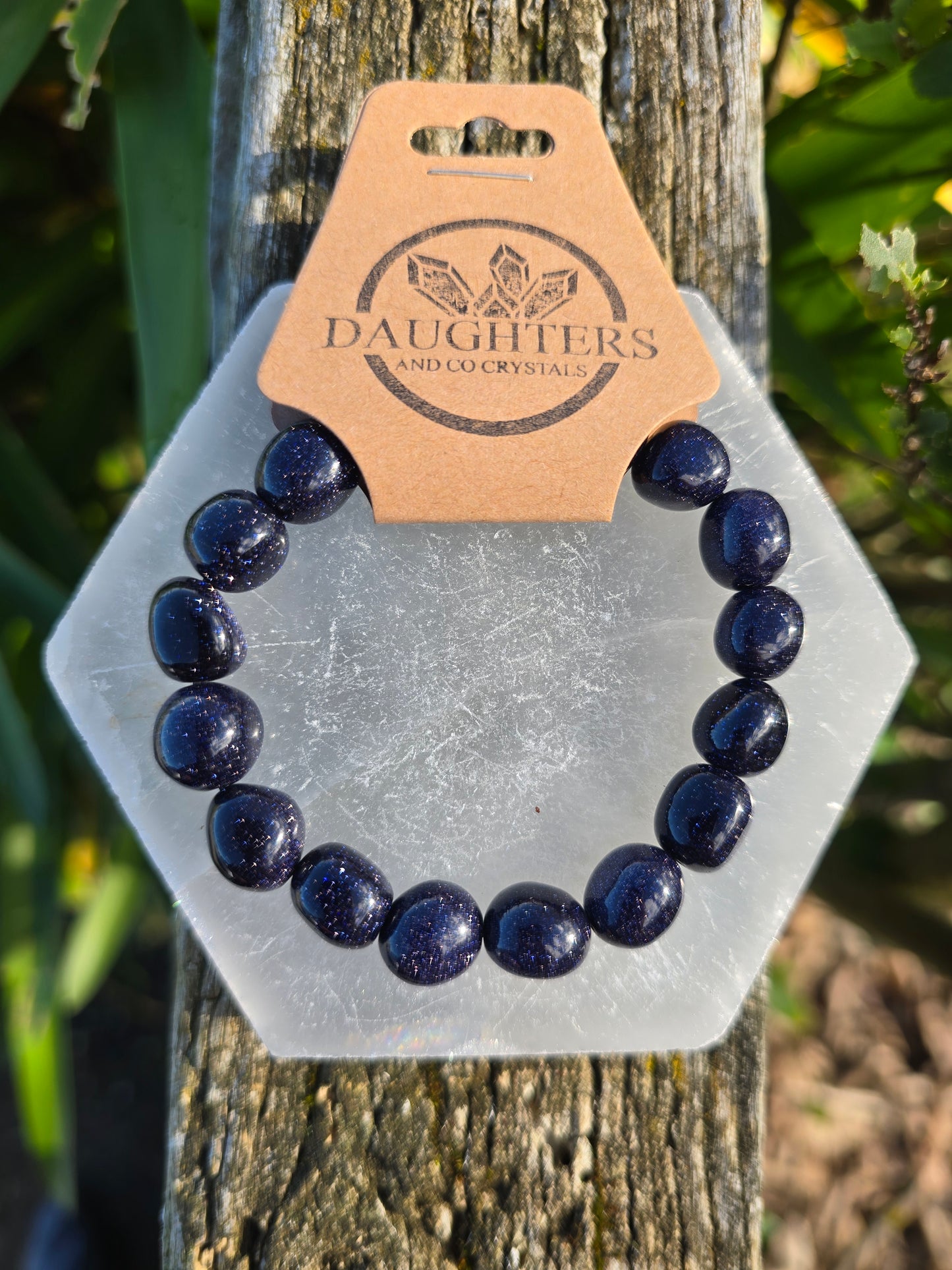 Blue Goldstone | Nugget Bead Bracelet 10 mm
