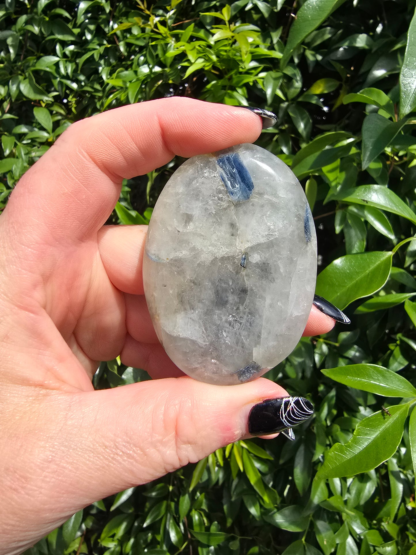 Blue Kyanite & Quartz Palm Stone Medium