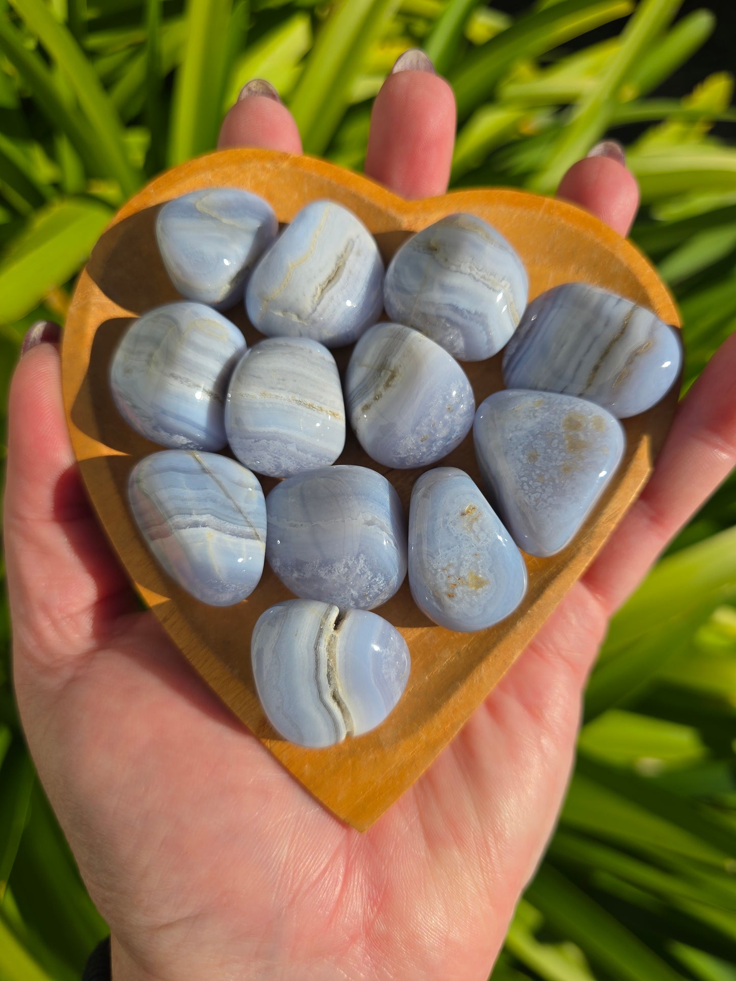 Blue Lace Agate Tumbled Stone Medium
