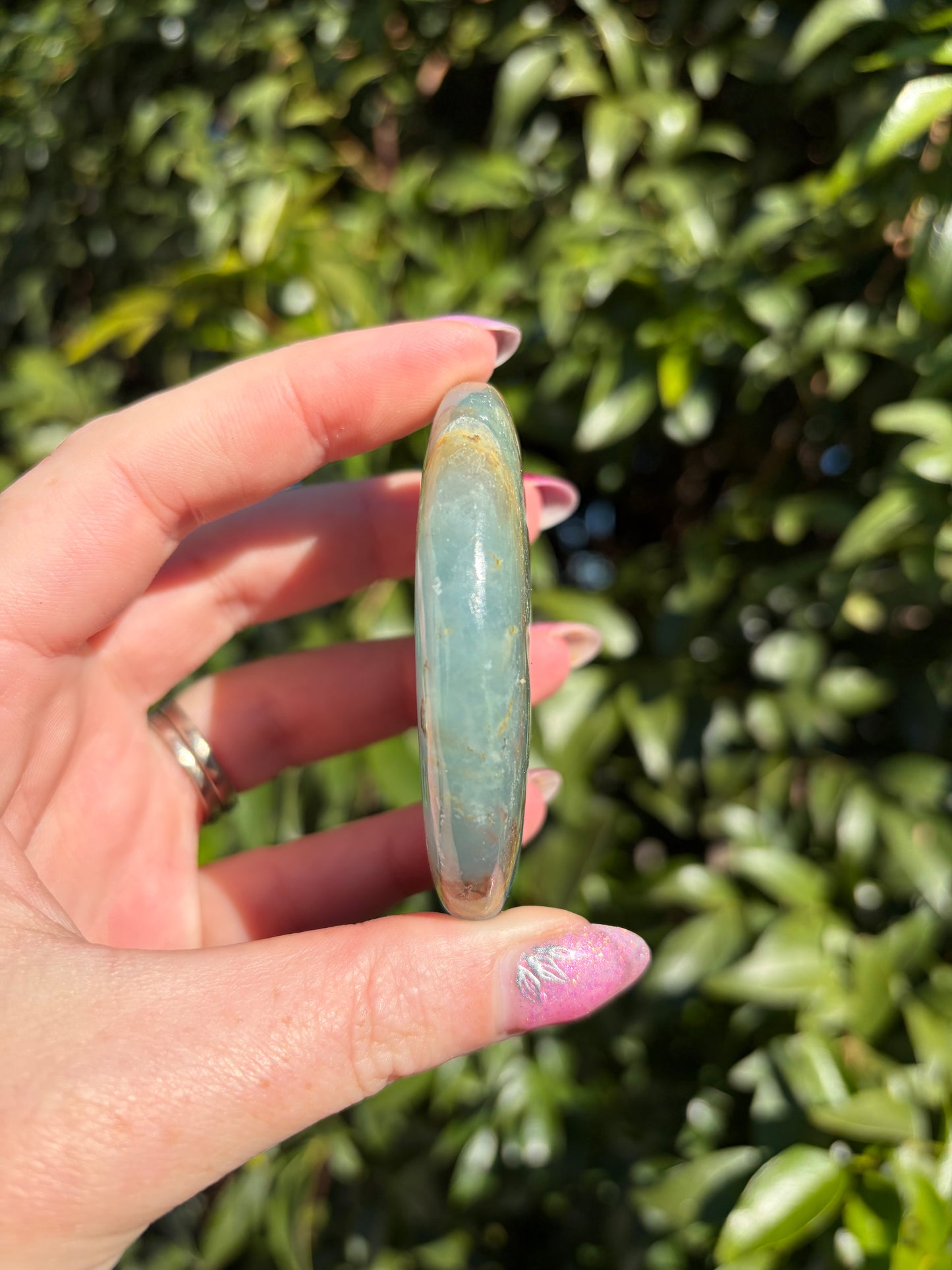 Blue Onyx Palm Stone C