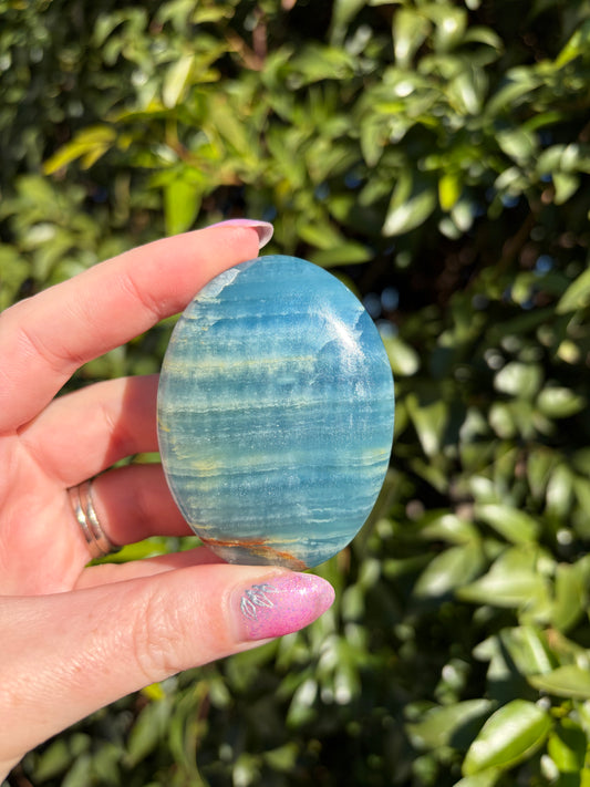 Blue Onyx Palm Stone E