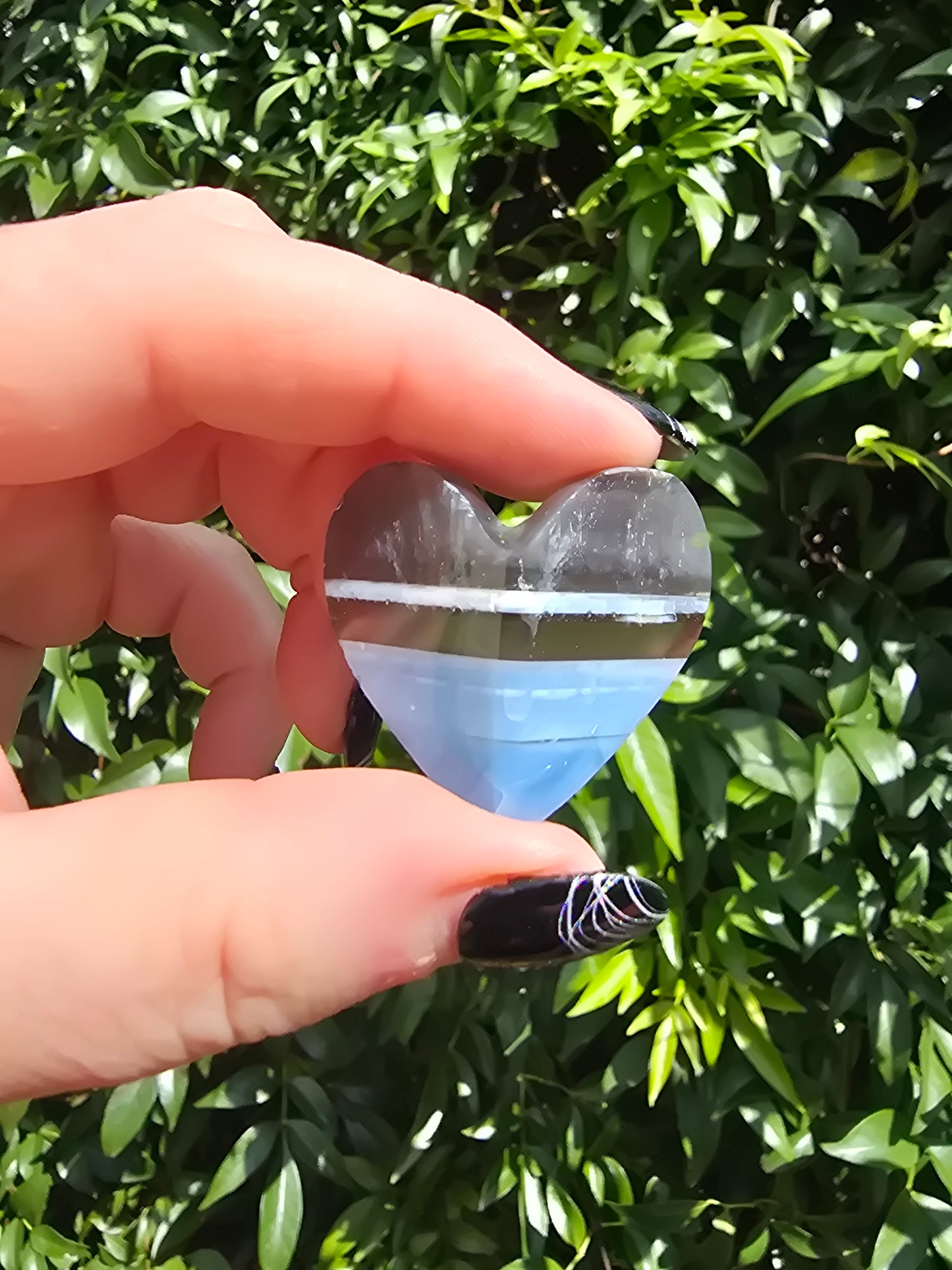 Blue Opal 3D Small Heart