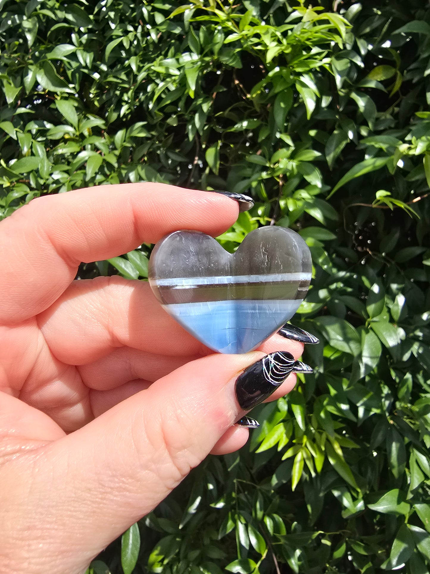 Blue Opal 3D Small Heart