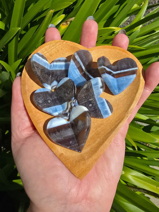 Blue Opal 3D Small Heart