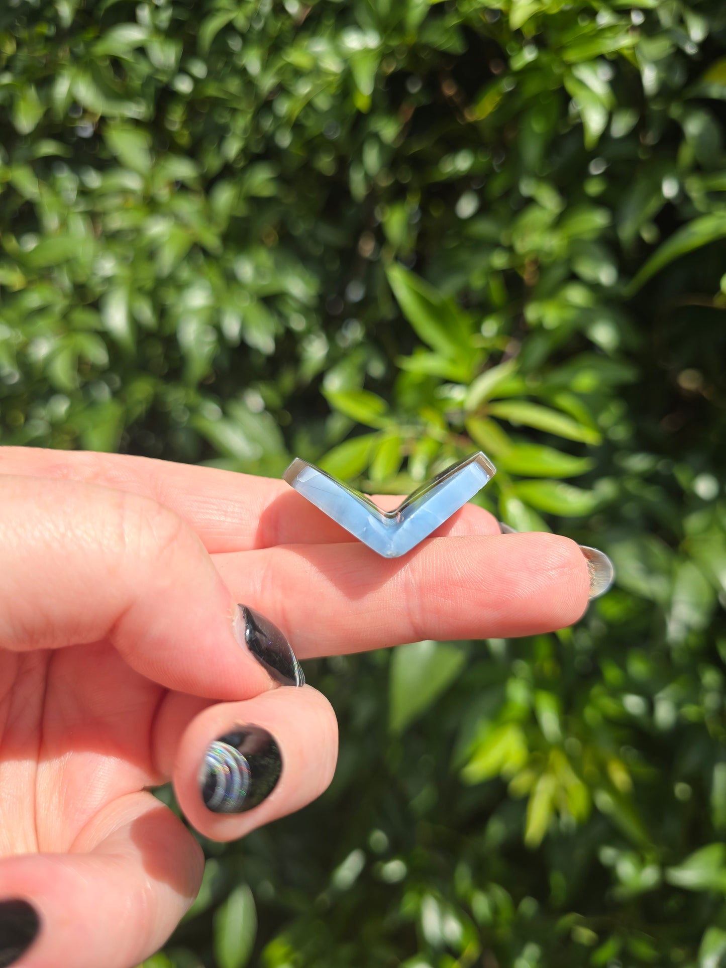Blue Opal 3D Small Heart