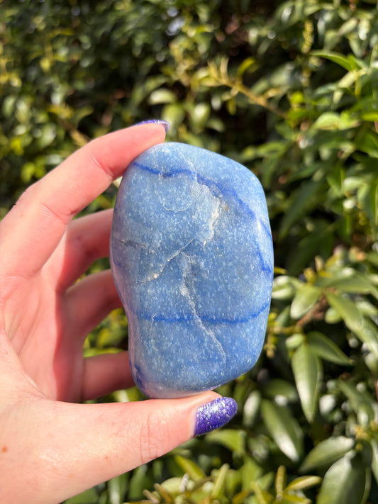 Blue Quartz Large Tumbled Stone B