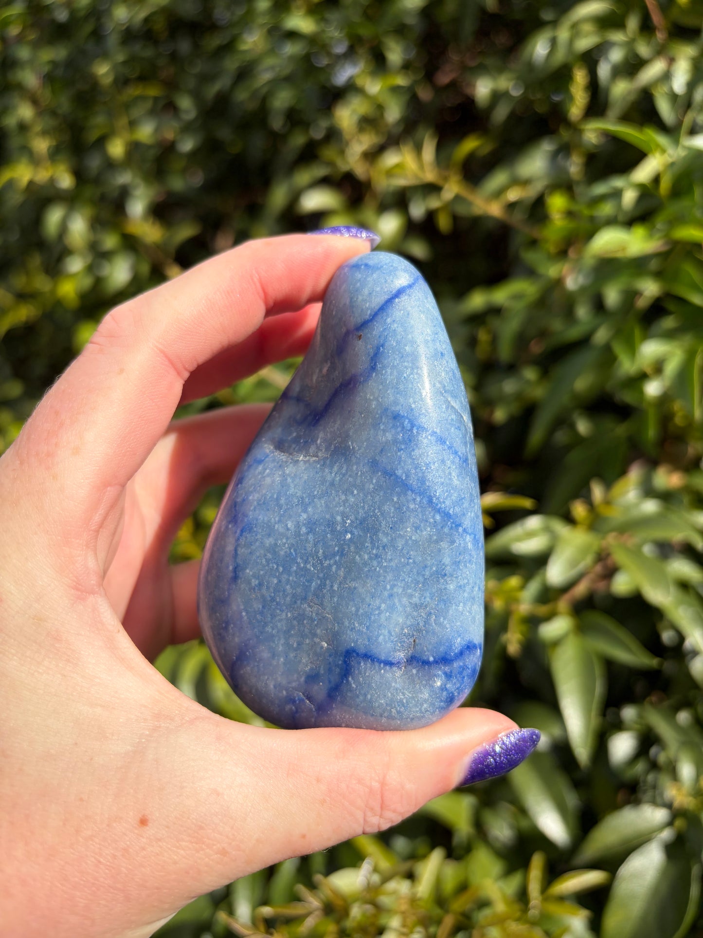 Blue Quartz Large Tumbled Stone B