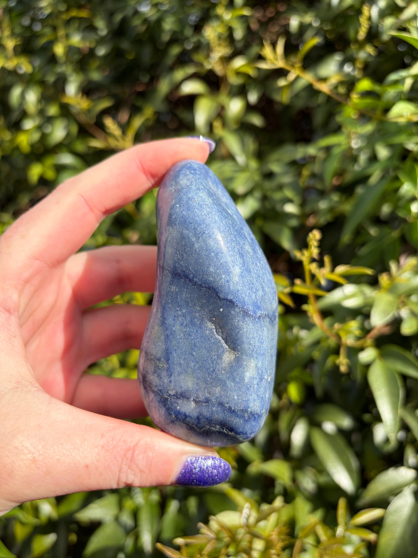 Blue Quartz Large Tumbled Stone D