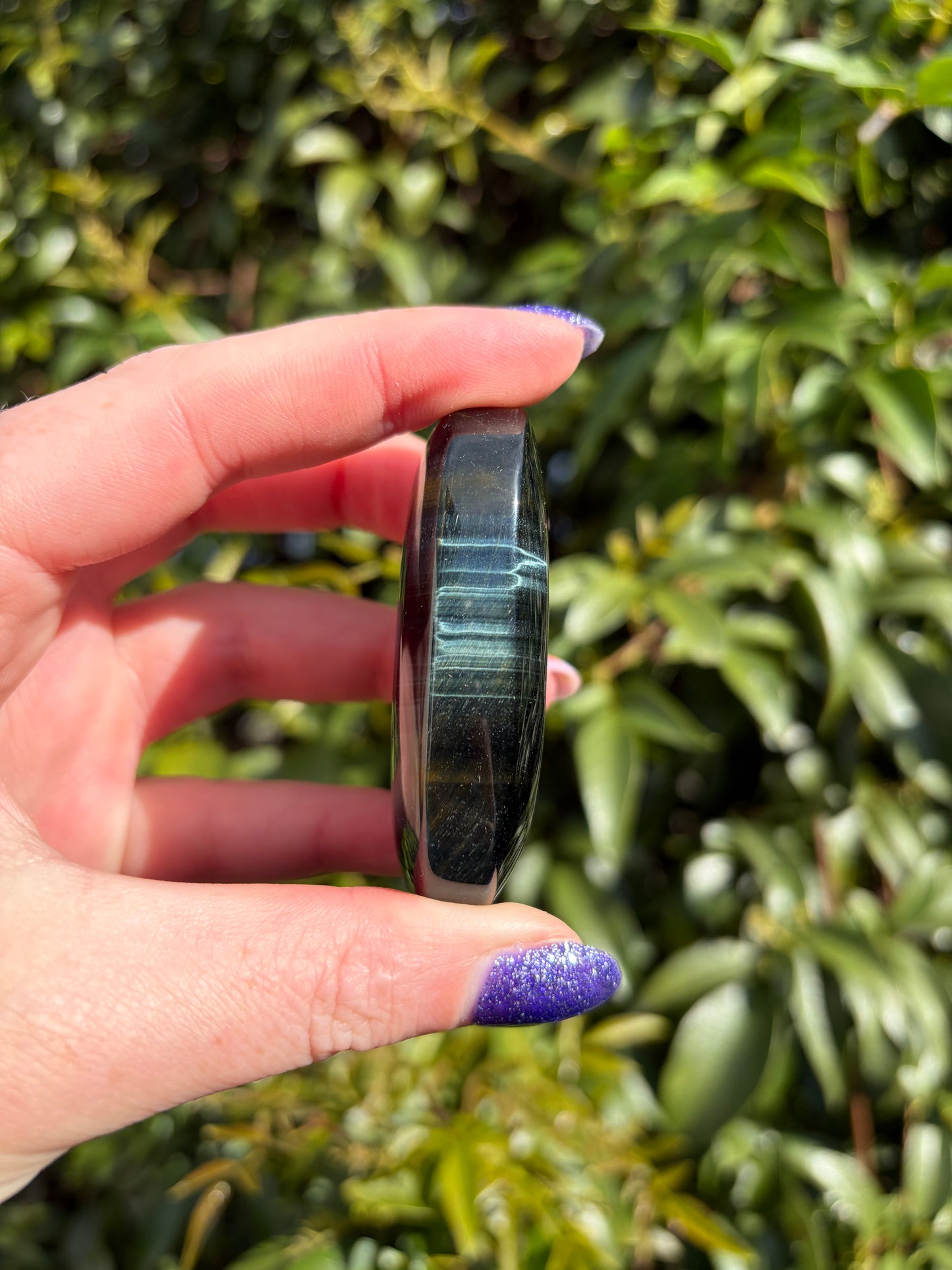 Blue Tigers Eye Palm Stone A