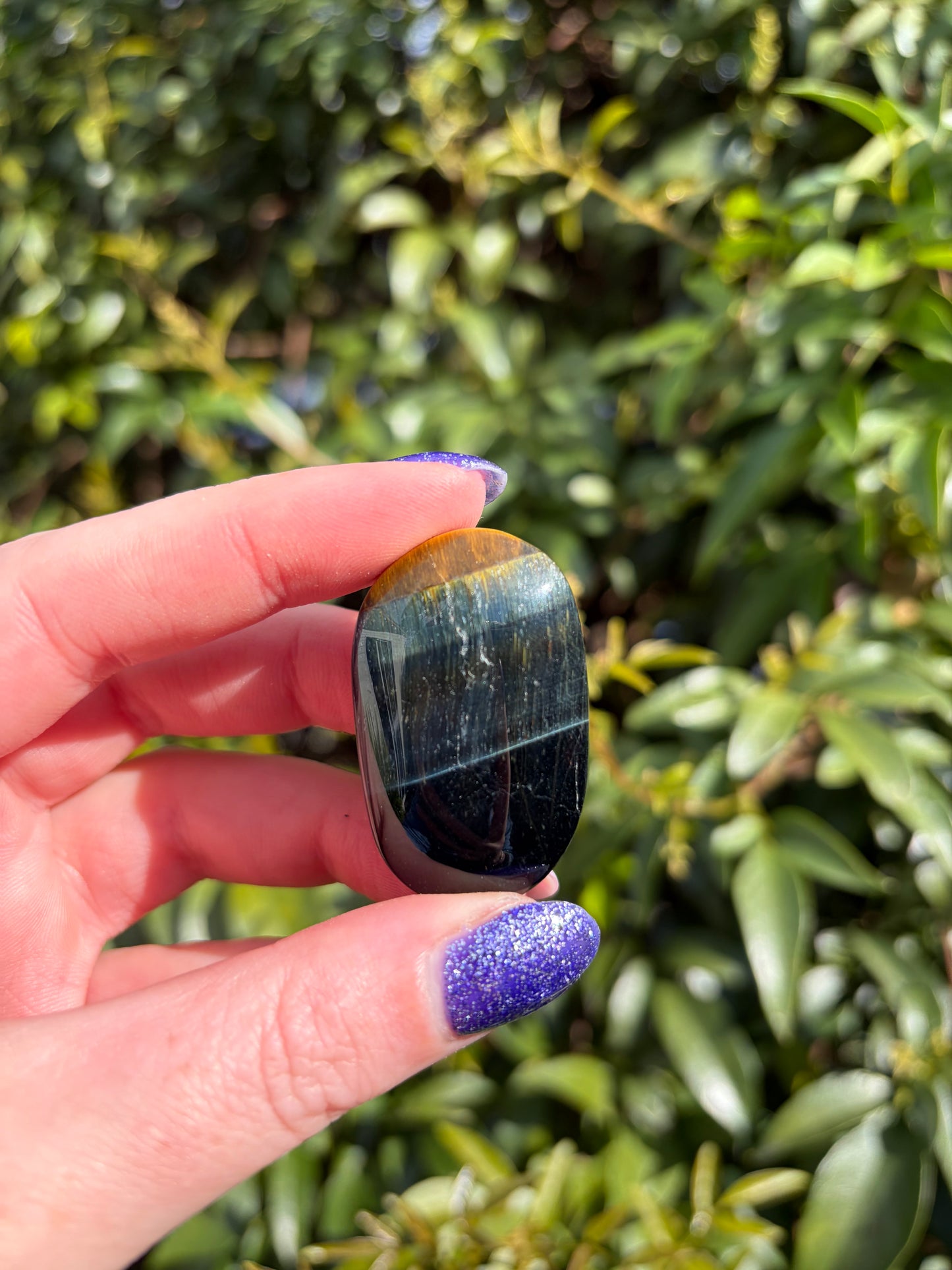 Blue Tigers Eye Mini Palm Stone D