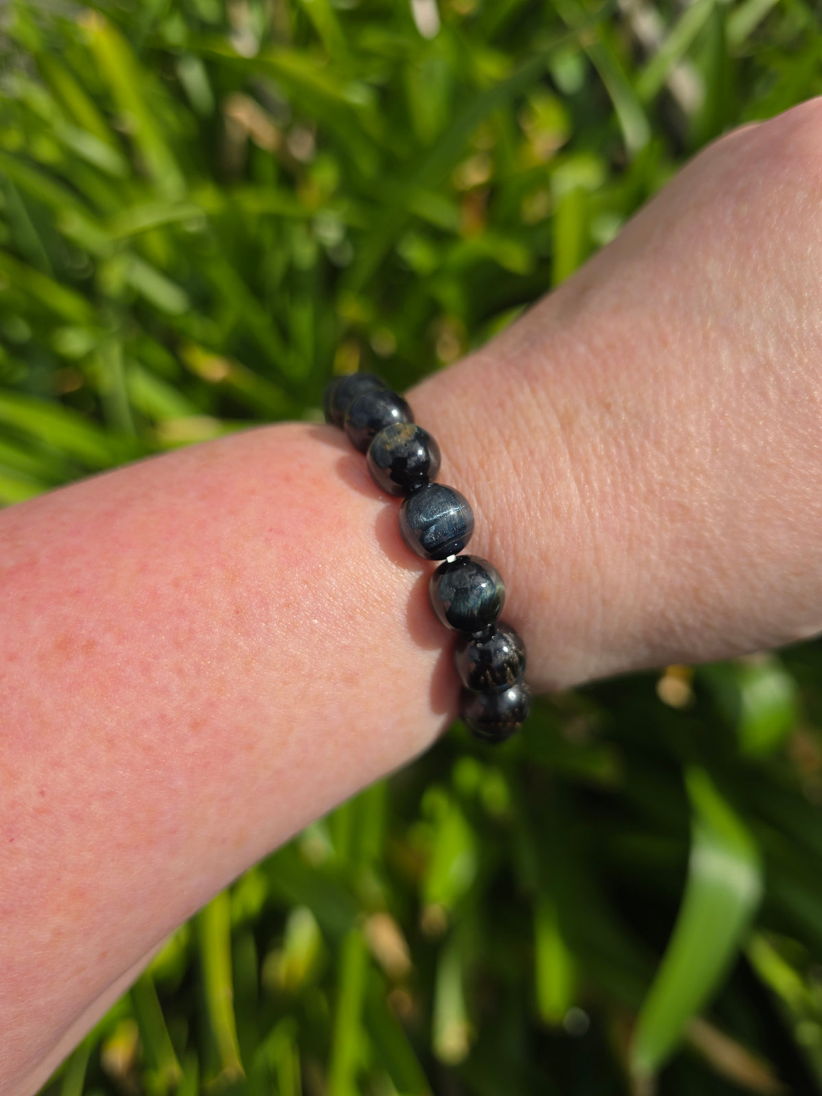 Blue Tigers Eye | Round Bead Bracelet 10 mm