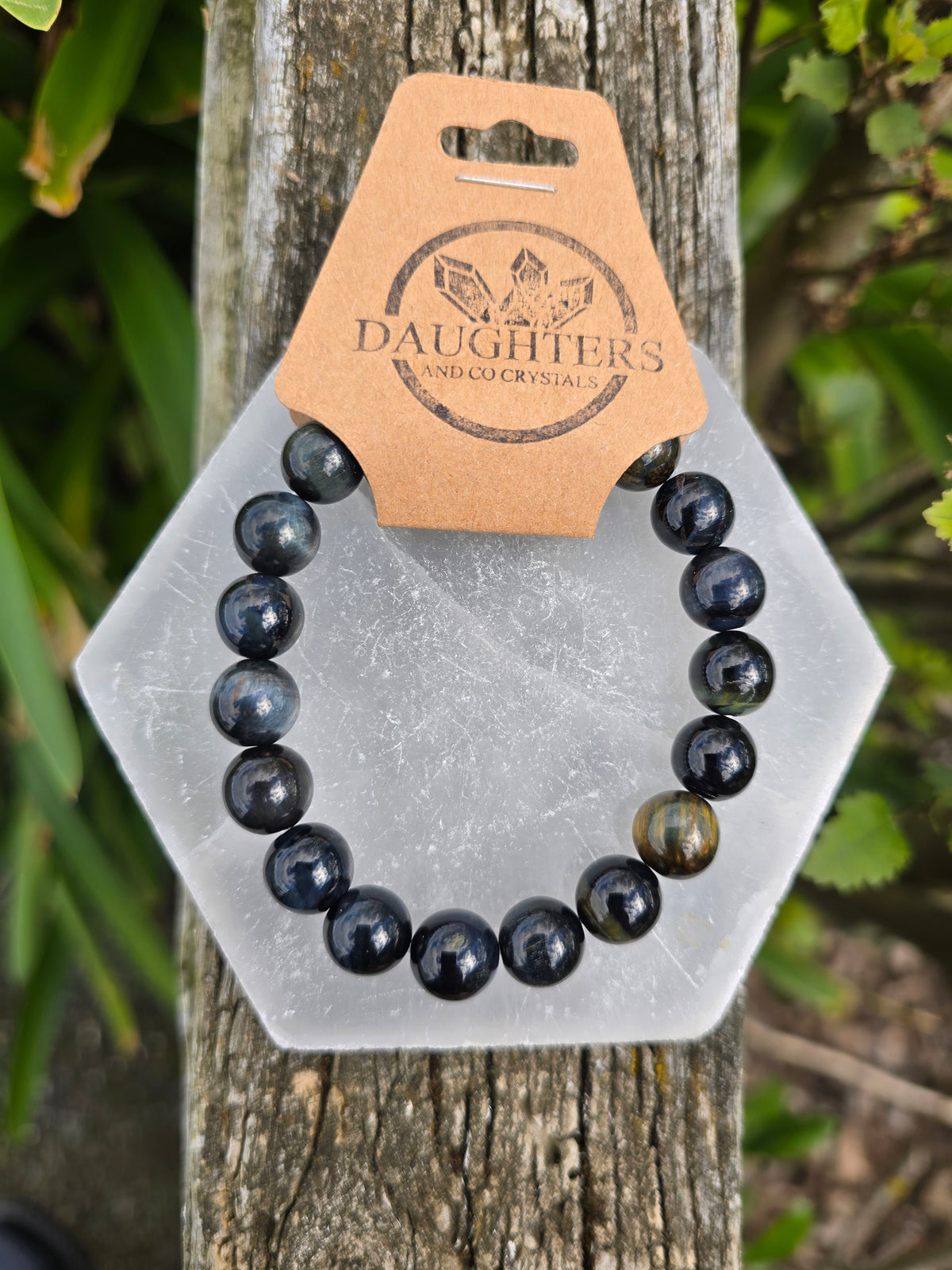 Blue Tigers Eye | Round Bead Bracelet 10 mm