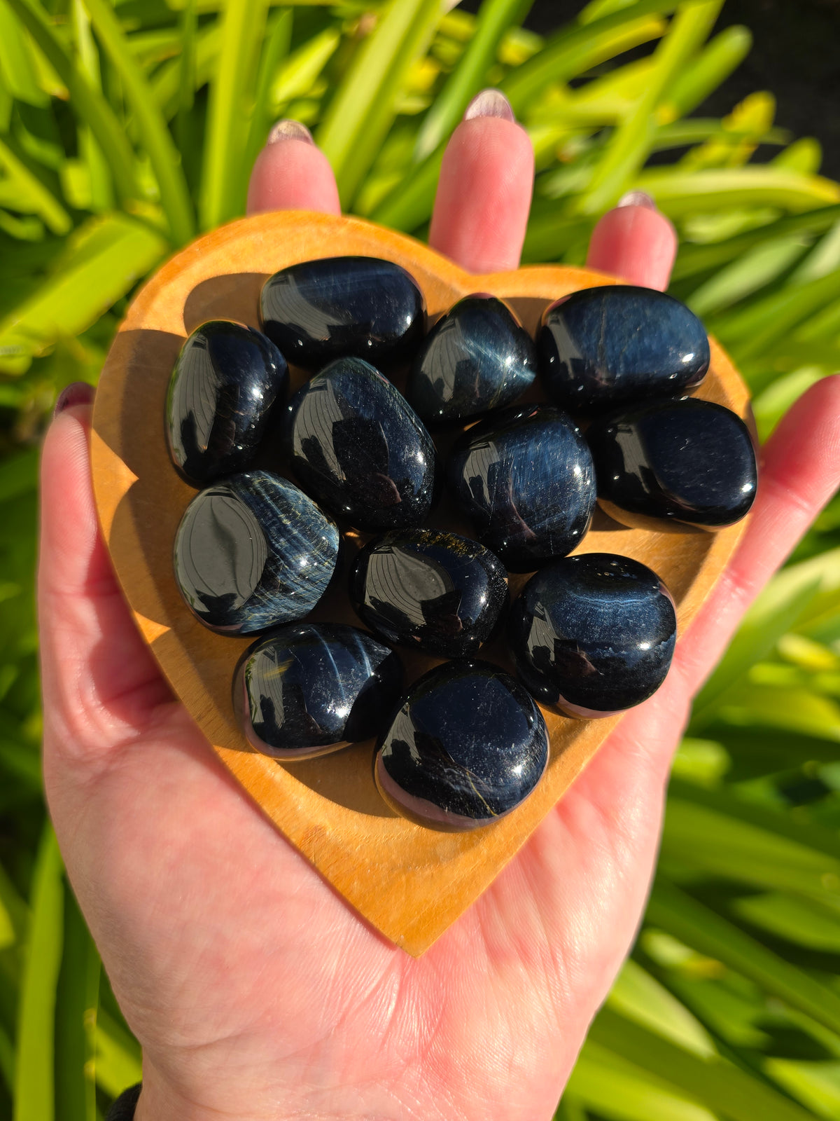 Blue Tigers Eye Tumbled Stone | A Grade